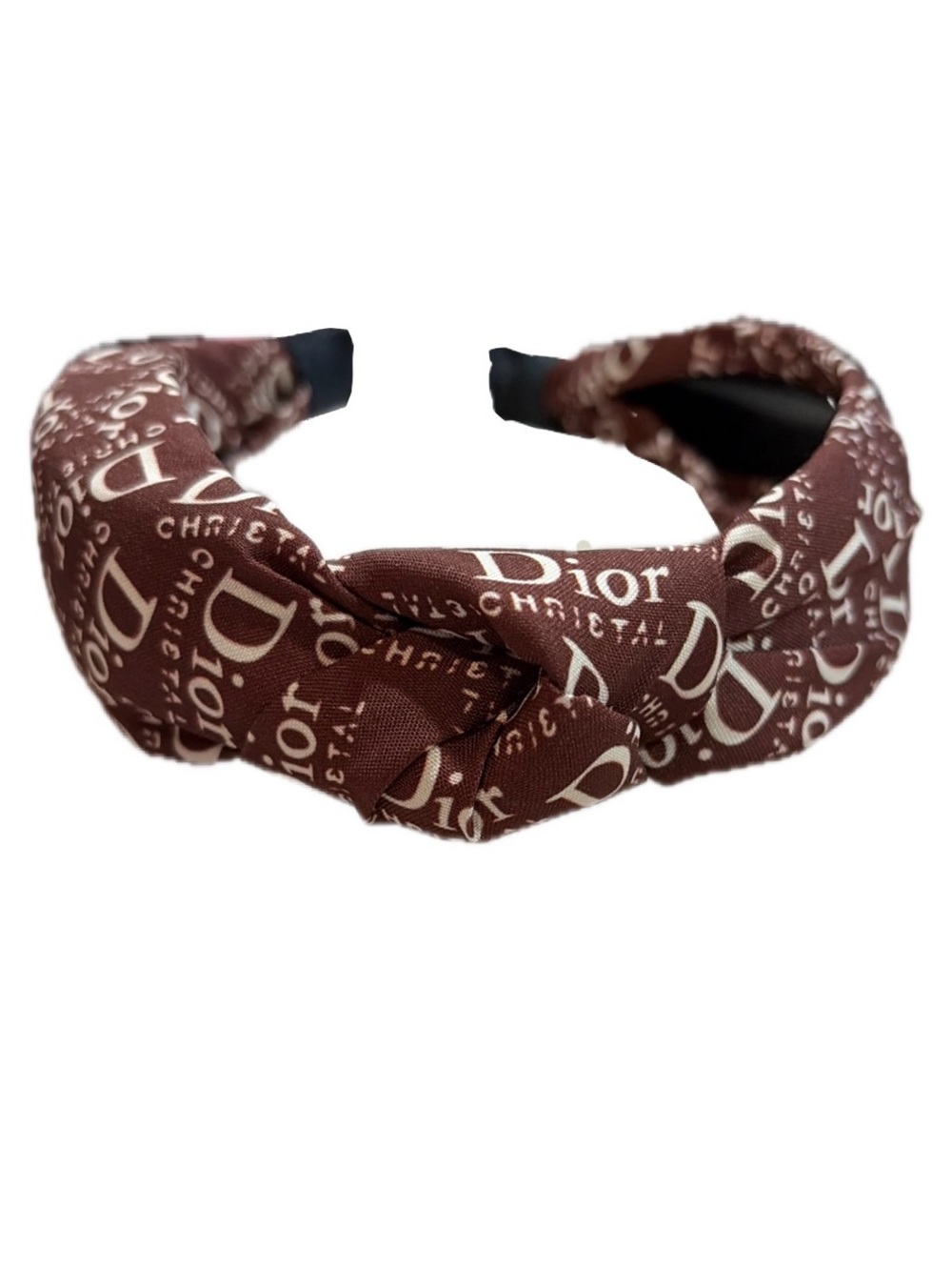 NWOT Fashion Headband Brown “D” Prints
